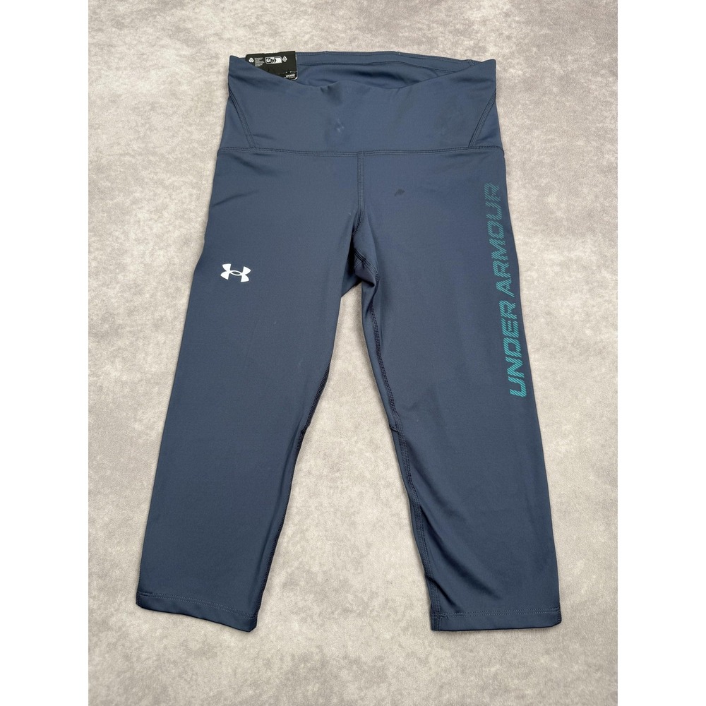 Under Armour Compression Capri Pants Womens Medium Blue Mid Rise Speed Athletic‎